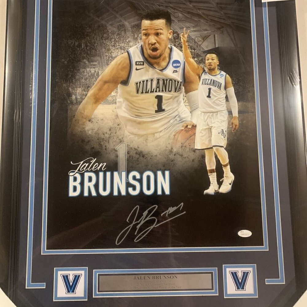 Jalen Brunson autograph signed Villanova Wildcats 16x20 photo framed JSA